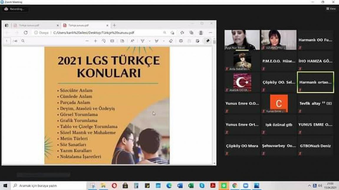 Adım Adım LGS'de Türkçe Öğretmenimiz Ayşe Nur TOSUN 8. Sınıf Öğrencileriyle Ders İşledi